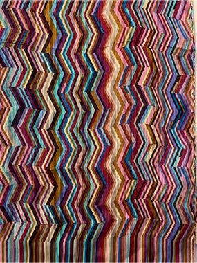 ECHO Rectangular Silk Scarf Chevron Striped 52x11 inches